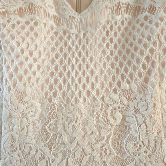 EC LONDON TIMES CREAM EYELET LACE DRESS SZ.4 - Picture 2 of 5